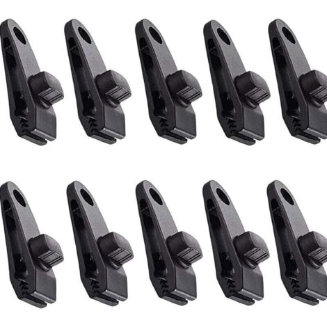 Clips de bâche 10 pièces Clips de tente pinces d'auvent pince d'auvent pour auvent de camping pinces de bâche clips de bâche auvents pour activités de plein air noir (1/4)