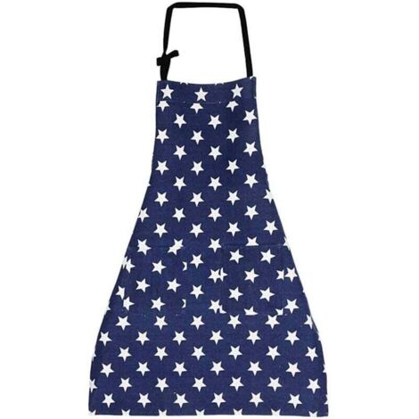 Tablier Tablier de Cuisine(Bleu Marine),Tablier de Cuisine Femme Tablier pour Cuisine,Ajustable en Lin de Coton Tablier pour Cuisine Familial Restaurant Barbecue (1/4)