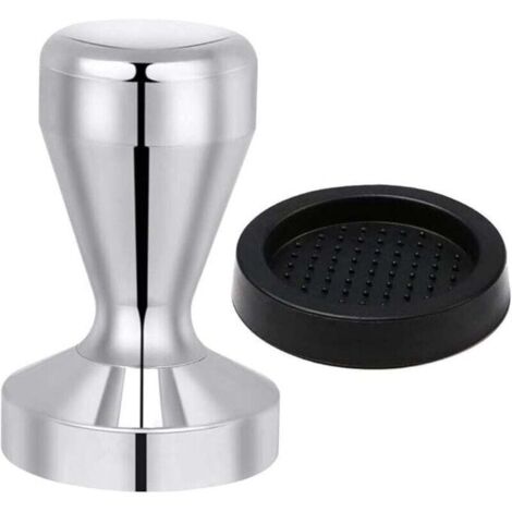 Presse à Café 51 mm en 430 Acier Inoxydable, Presseur Café, Espresso Café Sabotage Accessoires de Cuisine avec Coussin en Silicone (1/4)