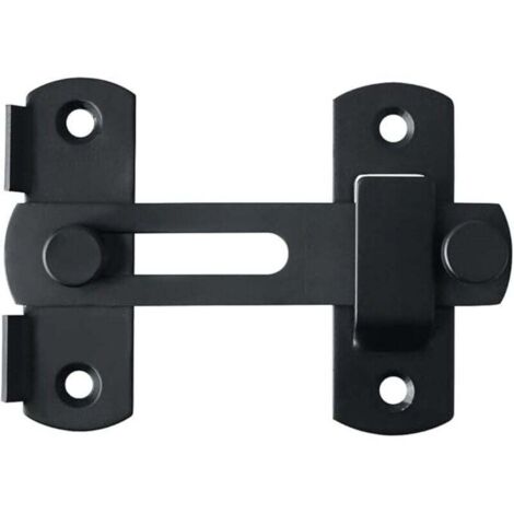 Verrou Porte Coulissante Serrure Volet Loquet Porte Verrou Portail à Bascule Boulon avec Vis pour Porte, Fenêtre, Placard et Jardin, Finition Noir Mat en Acier Inoxydable