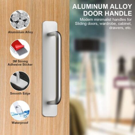Blanc - Poignée De Porte Coulissante En Aluminium 200mm Poignée De Porte En Verre Pour Balcon Poignee De Porte Pour Meuble De Salle De Bain Poignee En Metal Moderne 1 Piece 91928361
