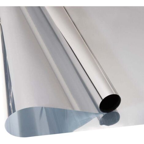 44.5x200cm,argent,Film Fenêtre Anti Regard Film Miroir Fenêtre sans Tain Protection de Solaire Anti UV Anti Chaleur Film Vitre Noir Occultant Auto-Adhésif (1/4)