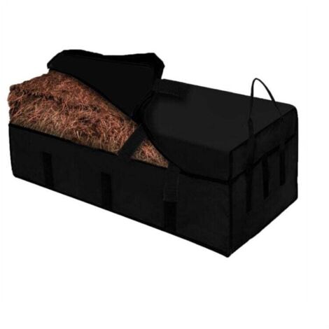 Sac de stockage de foin de grande capacité 39.5L x 16.5W x 20H inch avec poignée zippée portable Sac de nourriture imperméable pour chèvres et chevaux