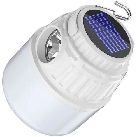 Realky Lanterne Camping LED, Lampe Camping Solaire TYPE-C Rechargeable, 4 Modes Luminosité, Eclairage Camping Etanche Portable pour Camping, Pêche, Randonnée, Secours [Classe énergétique A++] (1/4)