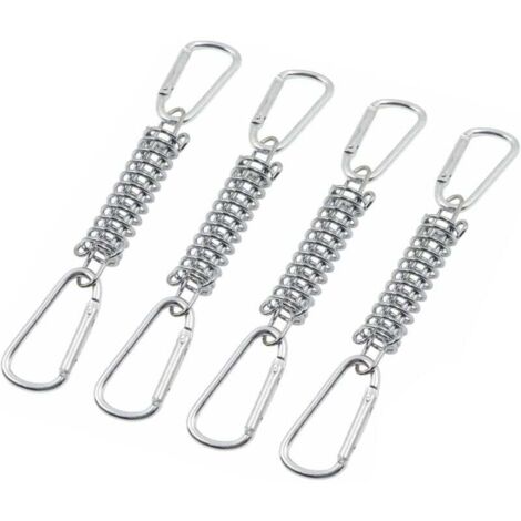 Fixation d'auvent à Tension à ressort avec boucle, fixation de voile d'ombrage, accessoires en acier inoxydable pour auvent de tente de Camping, 4 pièces (1/4)