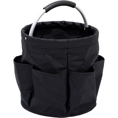 Panier Rangement Produit d'entretien(Noir), 6 rangements pliables, avec poignée de transport (1/4)