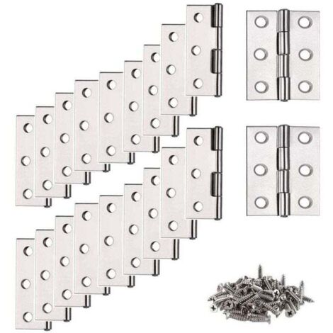 20 Pièces Charnières de Porte Pliables en Acier Inoxydable Charnières Piano Armoire avec Vis Paumelle Meuble pour Maison (1/4)