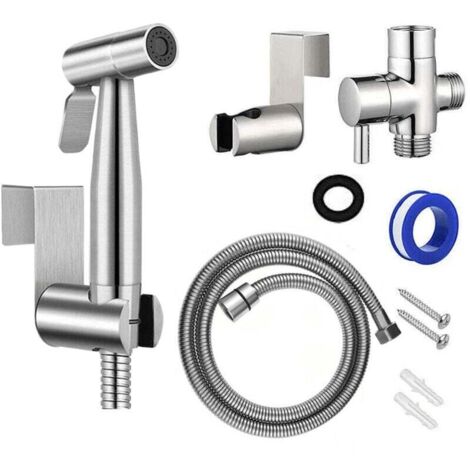 Bidet à main robinet de toilette pulvérisateur bidet d'eau chaude , accessoires de bidet accessoire de douche en acier inoxydable de toilette pour lavabo ou toilette (1/4)