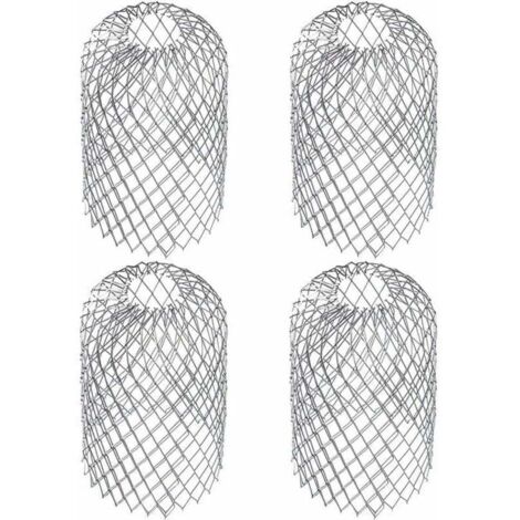 Paquet de 4 grilles de gouttière, filtre à feuilles en maille, couvercle de gouttière en acier inoxydable 8x17cm pour env. (1/4)