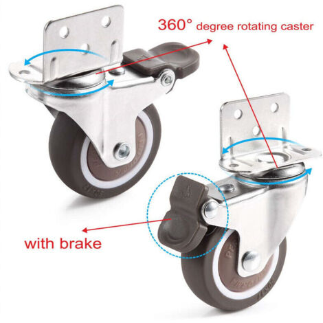 CCYKXA 4 Roulettes pour Meubles 25 mm, Roulette Charge Lourde Fixe avec
