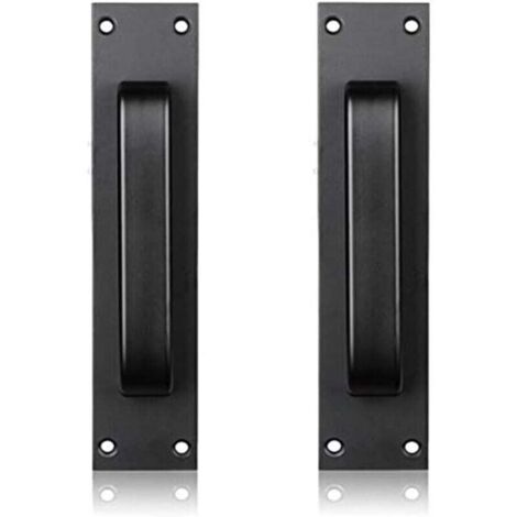 (Noir) Poignée de porte en alliage d'aluminium à poignée de porte en aluminium de verre montée sur verre et en plastique de cuisine (1/4)