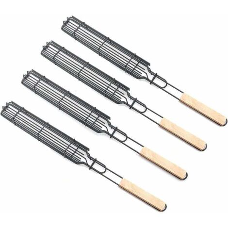 49 cm de longs paniers, à griller en acier inoxydable pour barbecue, paniers à hot-dog ensemble de paniers, à griller paniers(4pcs) (1/4)