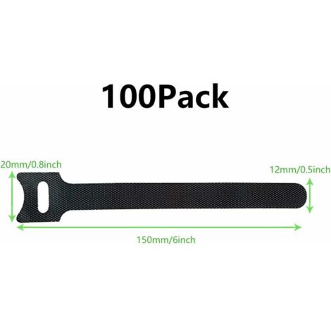 FTXanty 40 Attaches Scratch Réutilisables 15-30 Cm - Serre-Câbles Nylon Noir Pour Bureau, PC Et Maison