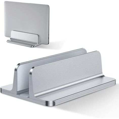 Support Ordinateur Portable Vertical, Support PC Portable en Aluminium, Réglable Bureau Laptop Stand, Argenté (1/4)