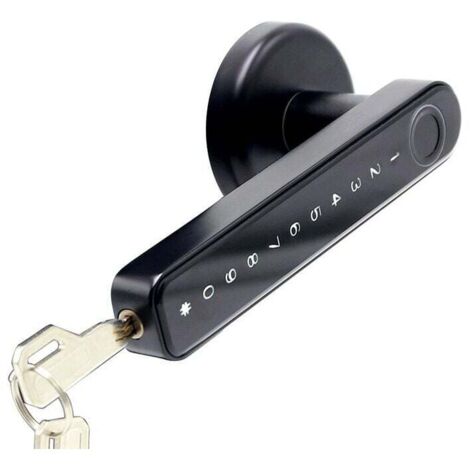 Serrure intelligente, déverrouillage par empreinte digitale, code, application, mot de passe, clé, chargement USB, Bluetooth, noir (1/4)