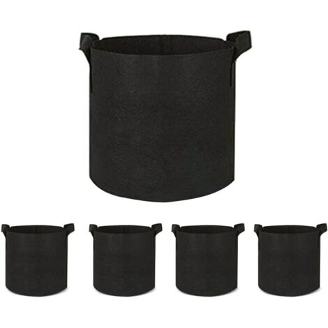 Sac de jardinage, portable, 30x25/35x30 cm, paquet de 5, noir (1/4)