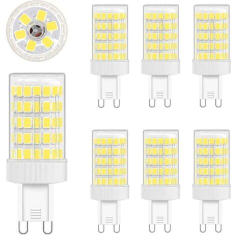 Ampoule G9 LED Blanc Froid, 10W LED G9 6000K Equivalence Incandescence 80W Lumière 900LM Lampe G9 LED AC 220V Lumineux 360º Large Angle de Faisceau 862835 SMD Non Dimmable Lot de 6