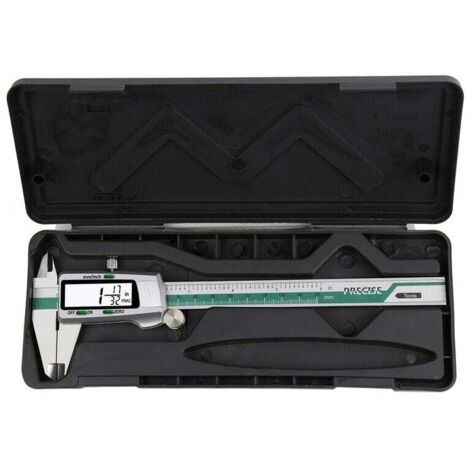 Subler Digital INSIZE 0-150 mm, 0,01 mm, acier inoxydable, électronique de mesure, LCD, étanche, argent/vert