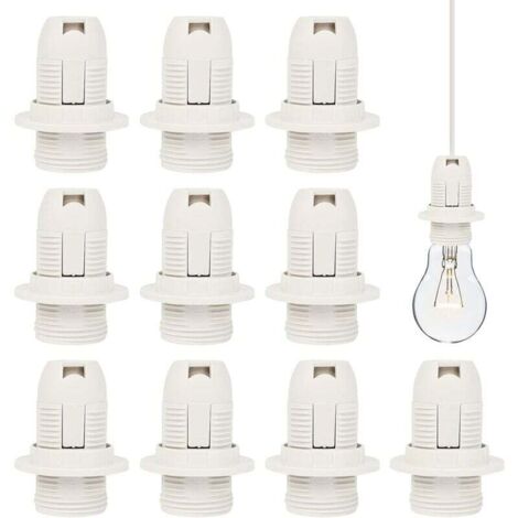 E14 Douille de Lampe 10 Pcs E14 Douille d’Ampoule en Plastique 250V 2A Support de Douille de Lampe Vintage Adaptateur de Douille E14 pour Ampoule à vis E14 Lampe à Économie d'Énergie à Vis, Blanche