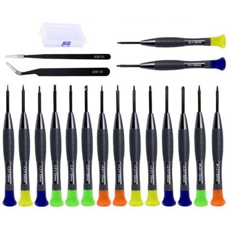 Jeu de tournevis 18 pièces pour réparer téléphone/lunettes/montres, multicolore (1/4)
