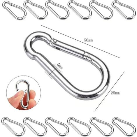 Mousqueton Acier Inox 304 – Lot De 5 Mousquetons M7 Robuste Pour Sac à Dos, Camping, Randonnée