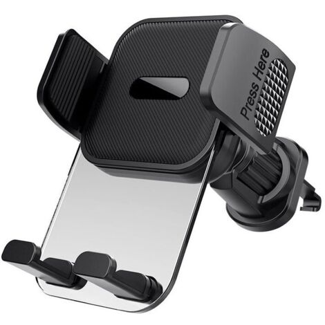 Support Téléphone Voiture,Porte Téléphone Voiture Rotatif à 360 ,Degrés ,pour Grille D'aération de Voiture Support GPS Voiture (Noir) (1/4)