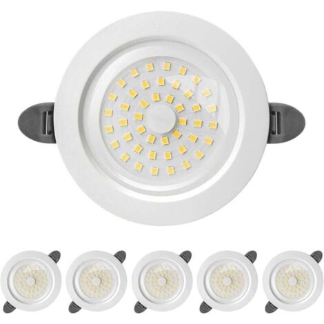 Spot LED Encastrable, IP44 Spot led Interieur, Spot Encastré Extra Plat 28mm, 9W 900lumen Equivalent 90W Incandescence, Blanc Froid 6000K, pour Salle de Bain, Salon, Cuisine, Lot de 6 (1/4)