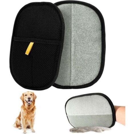 2 Pièces Gant Poil Chat, Double Face Brosse Poils Animaux, Réutilisable Brosse Anti Poils Animaux pour Lavage DémêLage Et Toilettage, Gant Brosse Chat pour Canapé Meubles Tapis Siège Auto