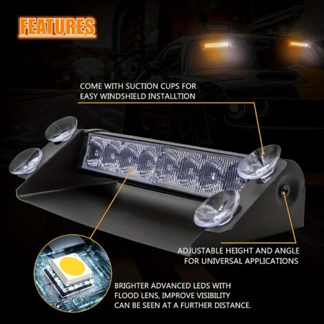 Kit 6 Lampes LED Stroboscopiques Sans Fil - Télécommande 8 Couleurs - Pour Vélo, Moto, Drone, Scooter - Rechargeable USB-C