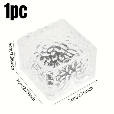 Lampes Solaires d’Allée Effet Cube Roche de Glace – LED avec Capteur de Lumière pour Jardin et Décorations Festives (1/5)