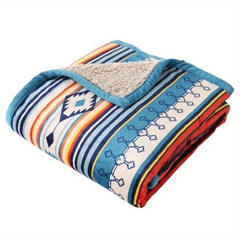 Couverture Bohème à Rayures en Flanelle – Douce et Polyvalente pour Canapé, Lit et Bureau