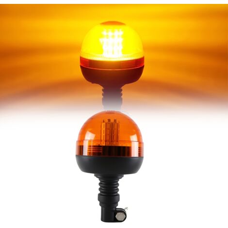 40 LED Phare Rotatif Ambre Pour Machines Agricoles, Chariots Élévateurs, Tracteurs, Camions, Voitures, Éclairage de Tracteur, Alimentation 12-24V (1/4)