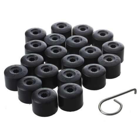 20pcs pour VW Golf Cache Boulon Jantes Voiture Ecrou de Roue Bouchon Noir (1/4)