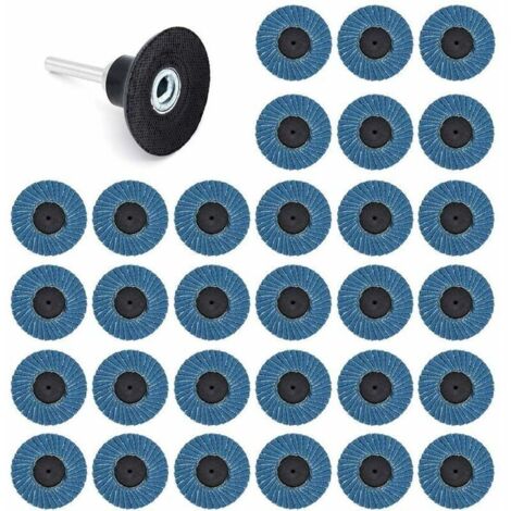 31 Pcs 2 Pouces 50mm Disques Abrasifs Disques Lamelles 40 Grit 60 Grit 80 Grit, (1/4)
