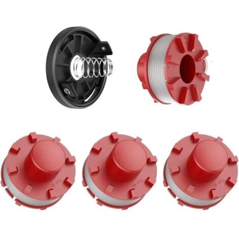Bobine de Rechange2,0mm x 8m Fil Coupe Bordure pour Einhell CE-CT36/30 3405096, AGILLO 36/255 BL, AGILLO 18/200 Bobine de Fil(4 Bobines + 1 Couvercle + 1 Ressort)