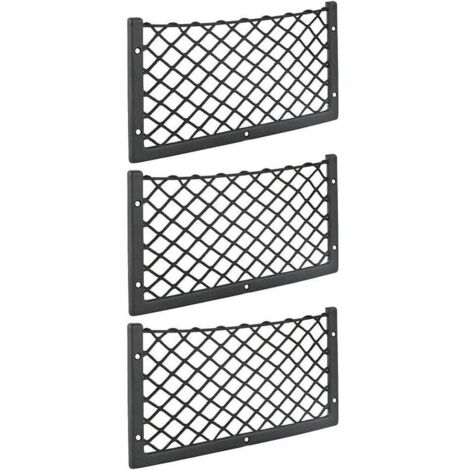 Kartokner - Lot de 3 filets de rangement pour voiture - 36 x 18 cm - Haute élasticité, filet de rangement pour bagages, magazines - T4 T5 T6 - Pour van, caravane, camping-car, camion