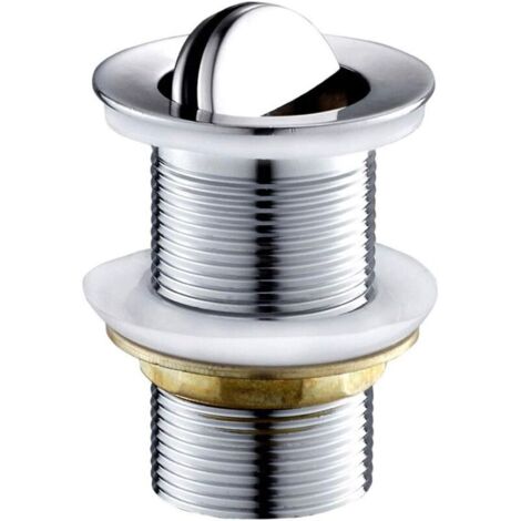 Bonde de Vidage, Bonde Clapet lavabo Rotatif Bouchon, Bonde de Vidage Pivotant en Cuivre Chrome pour Lavabo Bassin Évier Soupape de Vidange (1/4)