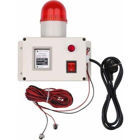 Alarme de niveau d'eau, longueur de câble 15 m, 90 dB, avec interrupteur silencieux (1/3)