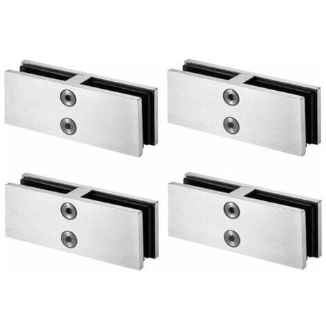 Pince de fixation pour balustrade en verre - En acier inoxydable 304 - Pour balustrade en verre - Clôture de piscine (4, 180 degrés), (1/4)