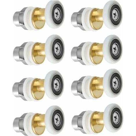 Porte de Douche - Rouleau Roulette Roue pour Porte de Douche Roulettes Coulissantes Porte Roue de Remplacement pour Rouleau 8 pièces 23mm (1/4)