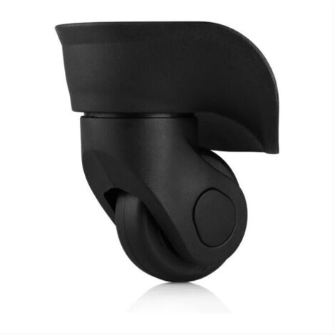 Paire de roulettes de valise universelles de rechange durables en caoutchouc silencieux multidirectionnelles pour roues de réparation de rechange valise bagages (petit noir 2pcs)