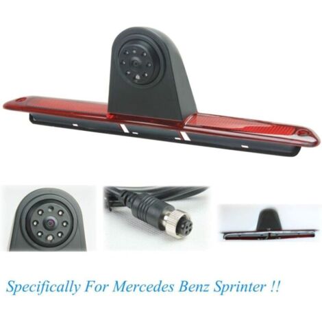 Camera De Recul De Feux De Freinage De 7 Pouces Pour Mercedes-Benz Sprinter/Vw Crafter Vans Led Light Parking (Avec Moniteur), Noir