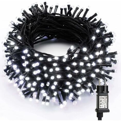 Guirlande Lumineuse Sapin de Noël, 30M 300 LED Lumière Noël Extérieur Intérieur Blanc Froid 8 Modes Etanche Fairy Lights pour Fête Arbre Mariage Hôtel Maison Anniversaire Décoration, Fil Vert(Blanc fr (1/4)