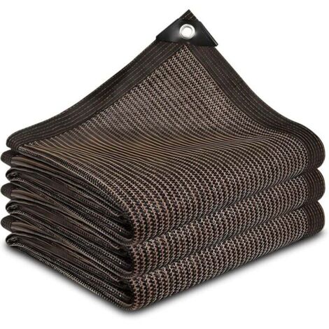 Filet D'Ombrage, 90% Tissu Ombrage Pergola Filet D'ombrage Extérieur, Filet Protection Solaire Tissu D'ombrage pour Pergola, Terrasse, Serre, Poulailler, Plantes - Marron (4x6m) (1/4)
