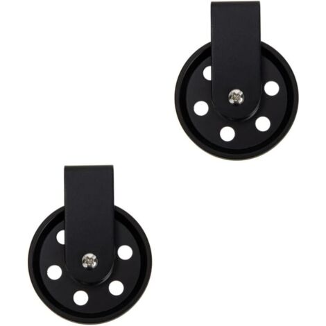 Uonlytech 2 Pièces Accessoires D'éclairage Suspension Poulie Roue Appliques Murales Noires Lampe Murale Roue En Fer Roue Rétro Corbeaux Roues De Chariot Câble Extérieur Fer Forgé (1/4)