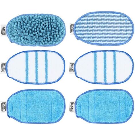 Lot de 6 tampons de Nettoyage de Rechange en Microfibre lavables pour BLACK+DECKER SteaMitt FSH10SM1 FSH10SM FSH10SMP (1/4)