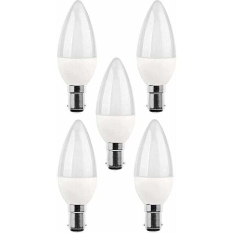 5 packs d'ampoules LED B15, ampoule incandescente 5 W, 220V 270 lm, lumière du jour 3000 K, ampoule B15 à culot baïonnette, [classe d'efficacité énergétique A+].