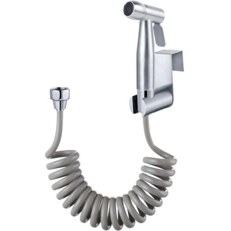 Kit de Bidet de Toilette de haute qualité, avec crochet de réservoir d'eau et tuyau de douche flexible télescopique en ABS de 59" pour l'hygiène personnelle quotidienne (Gris) (1/4)