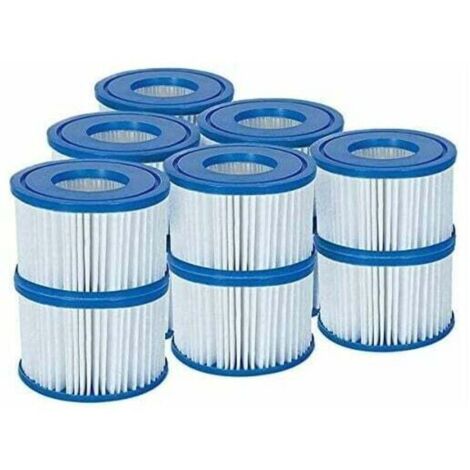 Bestway 58323 Cartouches Filtrantes Lay-Z-Spa Taille VI Standard - Lot de 6 x 2 (12 Filtres) Blanc et Bleu (1/4)