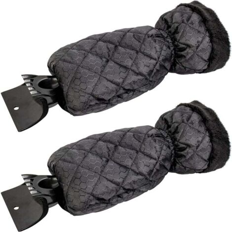 Lot de 2 Grattoirs à Glace pour Voiture - Grattoir Pare Brise Voiture Gant pour Vitres, Grattoirs à Neige avec Doublure Imperméable, Enlève la Glace et Garde Les Mains au Chaud - 2 PCS (1/4)